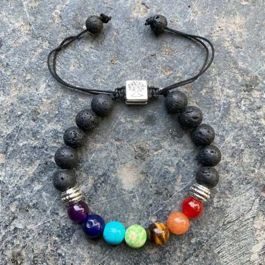 LEBENSBAUM Chakra ARMBAND Lavastein - Juwelanda